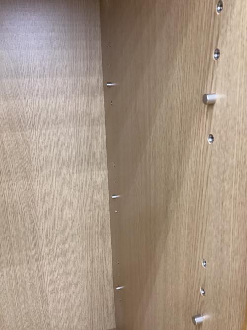 無印良品 (ムジルシリョウヒン) キャビネット 幅:約44㎝ ナチュラル 木製キャビネット ガラス扉 スリム オーク材突板