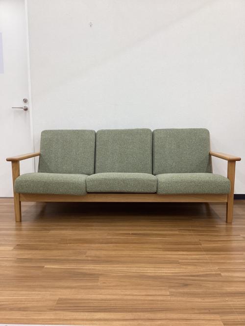 UNICO (ウニコ) 3人掛けソファー グリーン×ナチュラル  3人掛け カバーリングソファ 3シーター ナチュラル VISKA