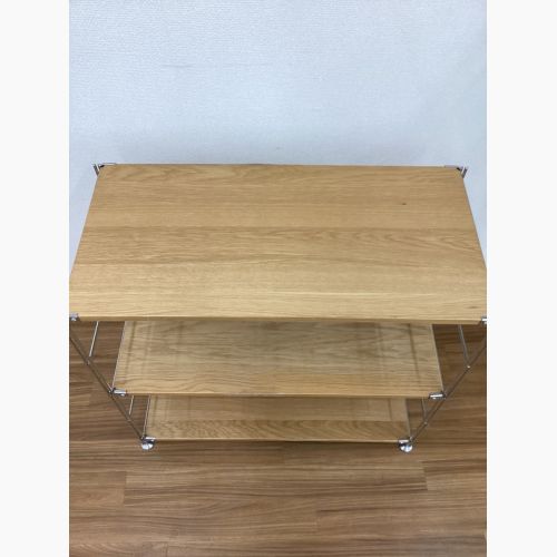 無印良品 (ムジルシリョウヒン) シェルフ   3段 ステンレス×オーク材 ステンレスユニットシェルフ 幅86㎝