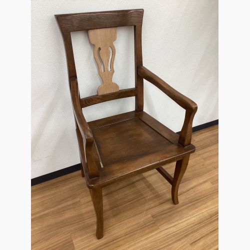 BAMAX ダイニングチェアー ブラウン アンティークデザイン アームチェア オーク材