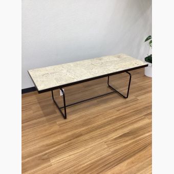IDEE (イデー) ローテーブル ベージュ×ブラック マクタンストーン×アイアン MACTAN LOW TABLE（廃盤品） 幅110㎝