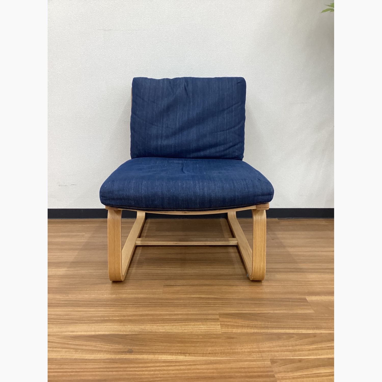 りー様専用】☆美品！即購入可能！☆ 無印 ソファチェア オーク材 ネイビー