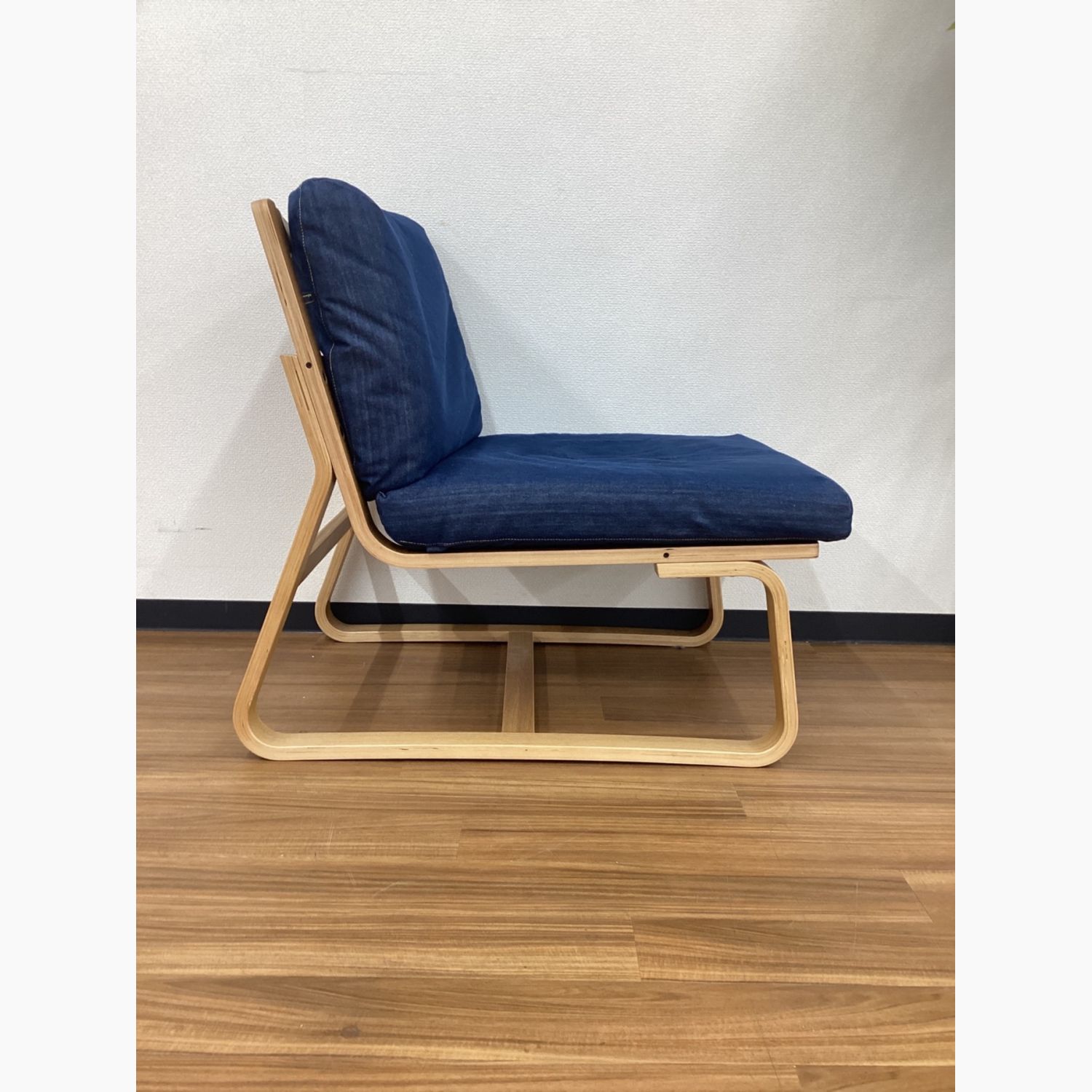 りー様専用】☆美品！即購入可能！☆ 無印 ソファチェア オーク材 ネイビー