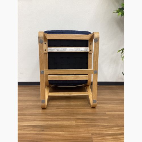 無印良品 (ムジルシリョウヒン) チェア ネイビー×ナチュラル  ソファチェア オーク材突板 リビングでもダイニングでもつかえるソファチェア