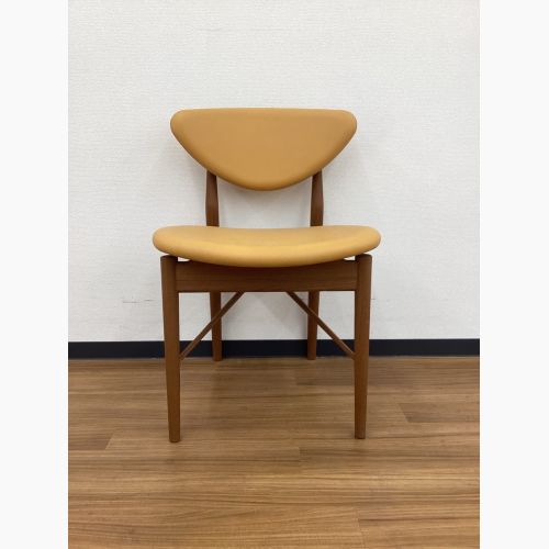 OneCollection (ワンコレクション) ダイニングチェアー オレンジ×ブラウン デンマーク製 北欧デザイン レザー×チーク 108 Chair FINN JUHL