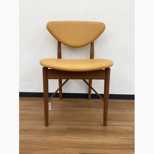 OneCollection (ワンコレクション) ダイニングチェアー オレンジ×ブラウン デンマーク製 北欧デザイン レザー×チーク 108 Chair FINN JUHL