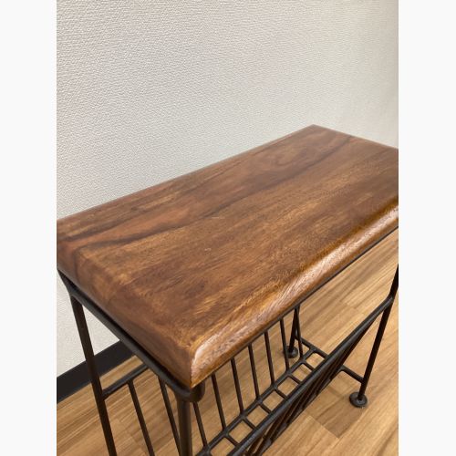 IDEE (イデー) マガジンラック ブラウン×ブラック インダストリアルデザイン シーシャムウッド×アイアン