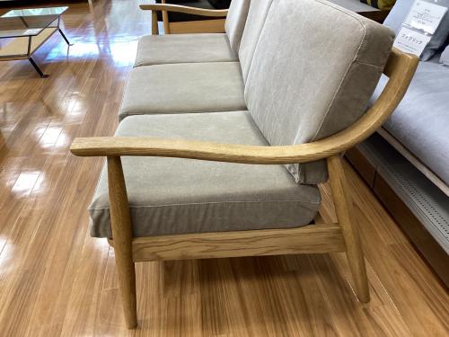 EASY LIFE (イージーライフ) 3人掛けソファー ARNE SOFA 3P ブラウン×グレー オーク無垢材×ファブリック 幅189㎝