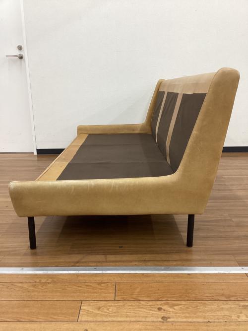 UNICO (ウニコ) 3人掛けソファー ブラウン 総革×アイアン HOXTON 幅179.5㎝