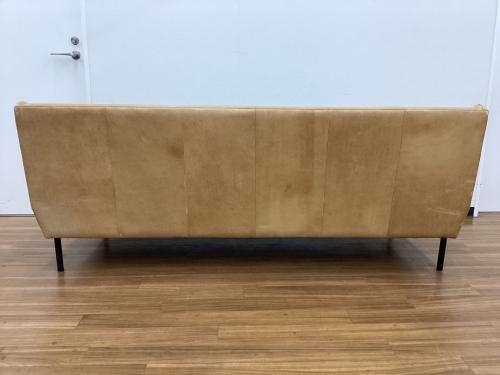 UNICO (ウニコ) 3人掛けソファー ブラウン 総革×アイアン HOXTON 幅179.5㎝