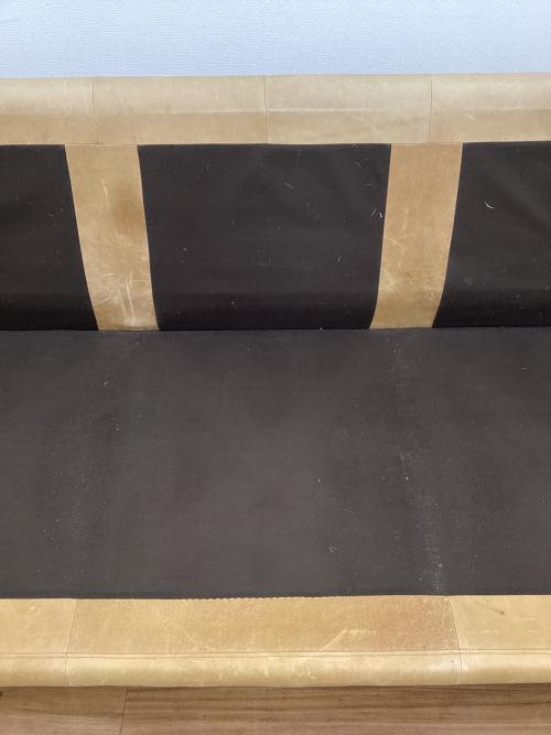 UNICO (ウニコ) 3人掛けソファー ブラウン 総革×アイアン HOXTON 幅179.5㎝