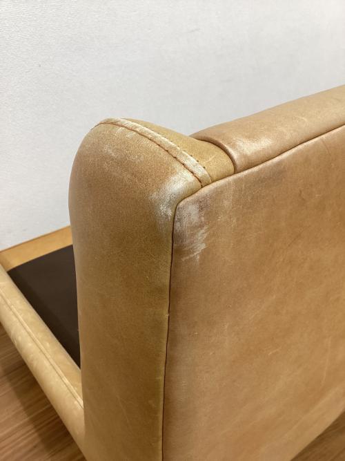 UNICO (ウニコ) 3人掛けソファー ブラウン 総革×アイアン HOXTON 幅179.5㎝