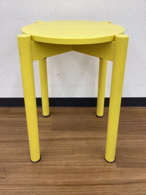 KNS(KARIMOKU NEW STANDARD) CASTOR STOOL PLUS スツール イエロー P346XBMY ナラ材 Designed by BIG-GAME