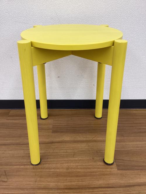 KNS(KARIMOKU NEW STANDARD) CASTOR STOOL PLUS スツール イエロー P346XBMY ナラ材 Designed by BIG-GAME