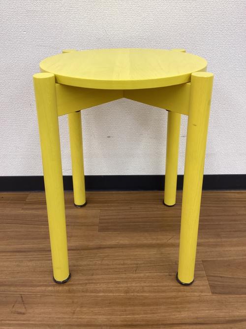 KNS(KARIMOKU NEW STANDARD) CASTOR STOOL PLUS スツール イエロー P346XBMY ナラ材 Designed by BIG-GAME