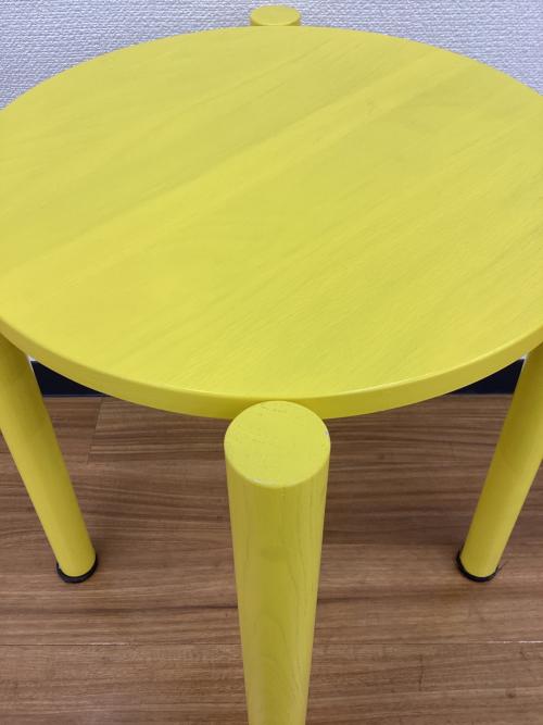 KNS(KARIMOKU NEW STANDARD) CASTOR STOOL PLUS スツール イエロー P346XBMY ナラ材 Designed by BIG-GAME