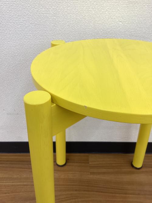 KNS(KARIMOKU NEW STANDARD) CASTOR STOOL PLUS スツール イエロー P346XBMY ナラ材 Designed by BIG-GAME