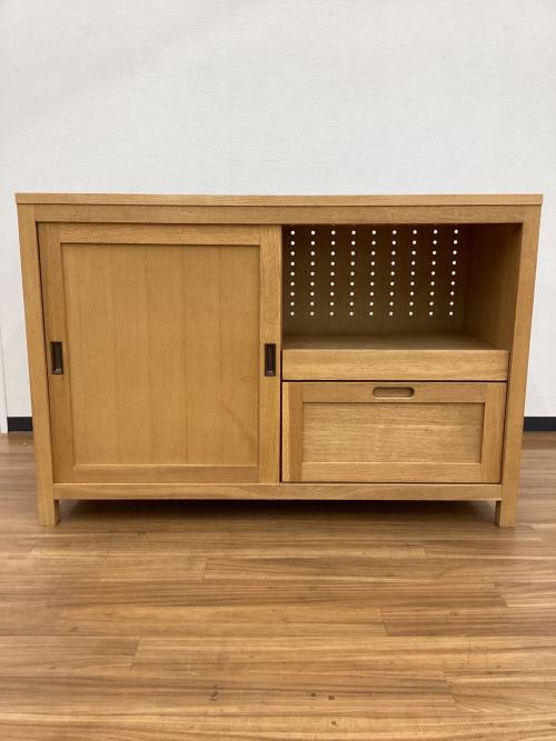 EASY LIFE (イージーライフ) カウンターボード TEST COUNTER(廃盤品） 幅120㎝ ブラウン 引き戸1・引き出し1 オーク材