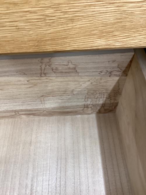 EASY LIFE (イージーライフ) カウンターボード TEST COUNTER(廃盤品） 幅120㎝ ブラウン 引き戸1・引き出し1 オーク材