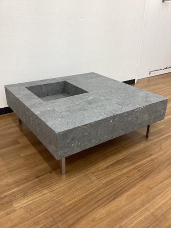 HUKLA (フクラ) ローテーブル スクエアローテーブルル80 ELT001-8080 グレーストーン  幅80㎝