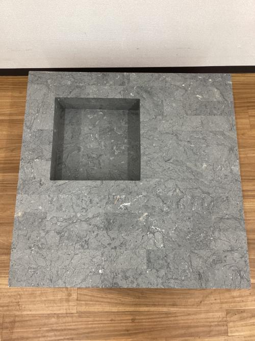 HUKLA (フクラ) ローテーブル スクエアローテーブルル80 ELT001-8080 グレーストーン  幅80㎝