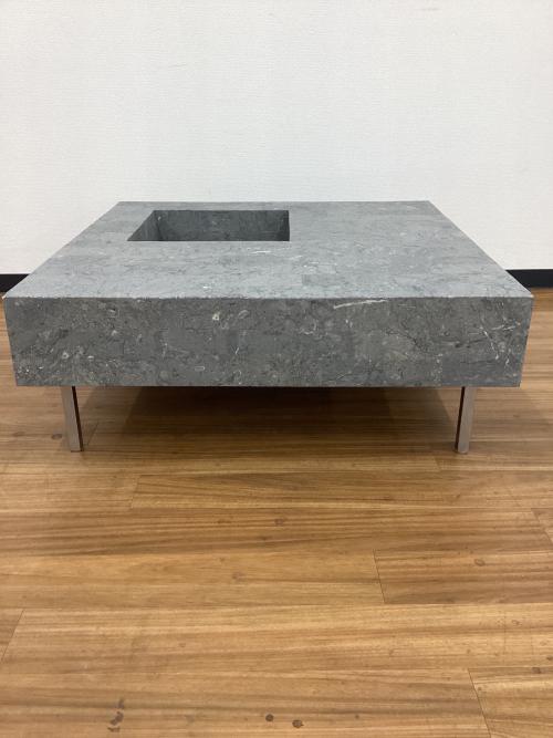 HUKLA (フクラ) ローテーブル スクエアローテーブルル80 ELT001-8080 グレーストーン  幅80㎝