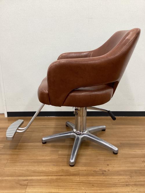 チェア ポンプ式昇降 バーバーチェア ブラウン