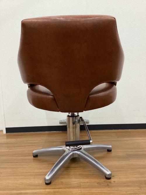 チェア ポンプ式昇降 バーバーチェア ブラウン