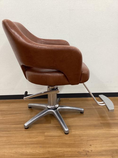 チェア ポンプ式昇降 バーバーチェア ブラウン