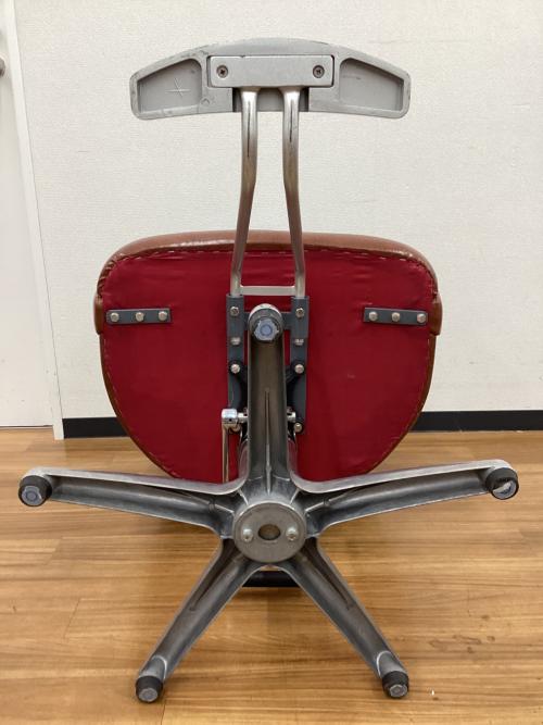 チェア ポンプ式昇降 バーバーチェア ブラウン