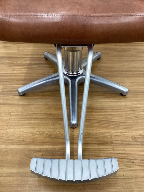 チェア ポンプ式昇降 バーバーチェア ブラウン