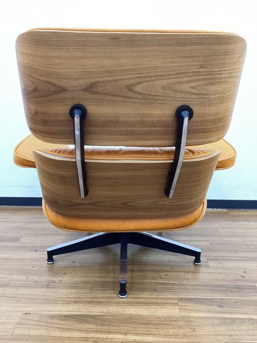 ラウンジチェアー ブラウン リプロダクト品 オットマン付 レザー