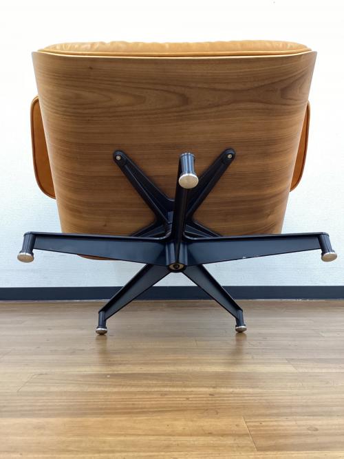 ラウンジチェアー ブラウン リプロダクト品 オットマン付 レザー