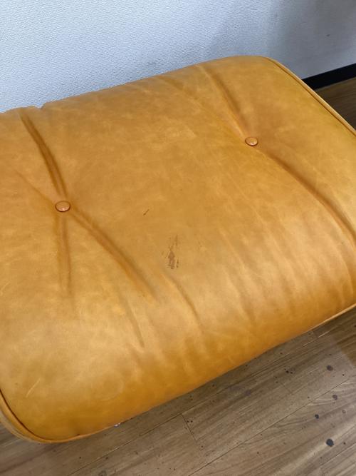 ラウンジチェアー ブラウン リプロダクト品 オットマン付 レザー