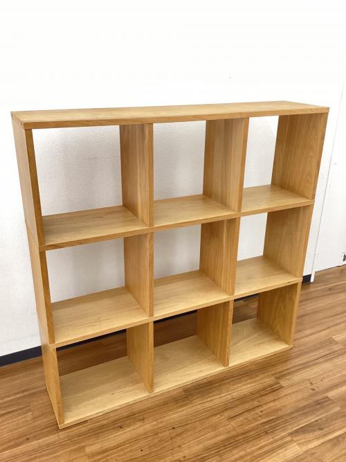 無印良品 (ムジルシリョウヒン) オープンラック ナチュラル 3×3 オーク材 スタッキングシェルフ 幅:約121㎝