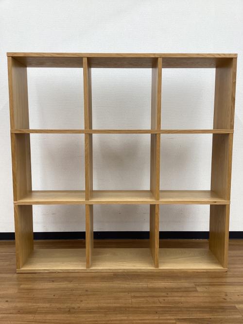 無印良品 (ムジルシリョウヒン) オープンラック ナチュラル 3×3 オーク材 スタッキングシェルフ 幅:約121㎝