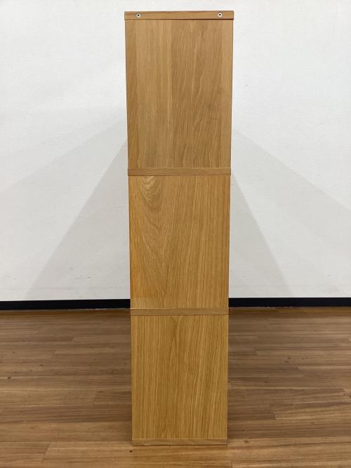 無印良品 (ムジルシリョウヒン) オープンラック ナチュラル 3×3 オーク材 スタッキングシェルフ 幅:約121㎝