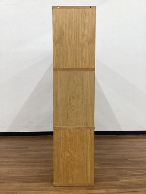 無印良品 (ムジルシリョウヒン) オープンラック ナチュラル 3×3 オーク材 スタッキングシェルフ 幅:約121㎝