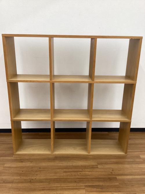無印良品 (ムジルシリョウヒン) オープンラック ナチュラル 3×3 オーク材 スタッキングシェルフ 幅:約121㎝