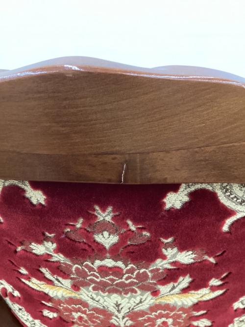 BT Italy ダイニングチェアー レッド×ブラウン ロココ調