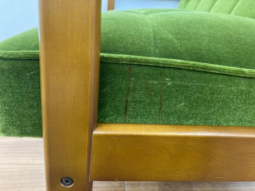 カリモク60 (カリモクロクマル) Kチェア 2シーター モケットグリーン