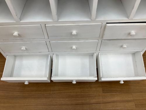 キャビネット アンティーク風家具 ビンテージ加工 ホワイト NUMBERS CABINET
