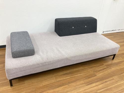 KANADEMONO (カナデモノ) SF-139-L 幅:約180㎝ ロータイプ ファブリック ソファ 2.5 seater グレー クッション付