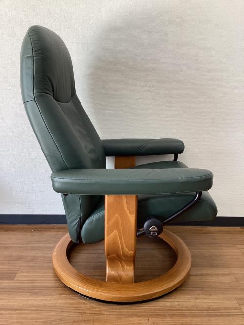 Ekornes (エコーネス) リクライニングチェアー オットマン付 グリーン ストレスレス コンサル