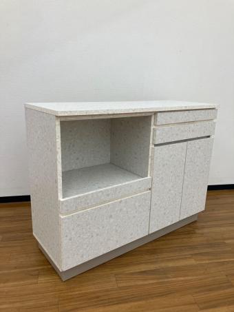 LOWYA (ロウヤ) キッチンカウンター テラゾー柄 アイボリー エミージュ