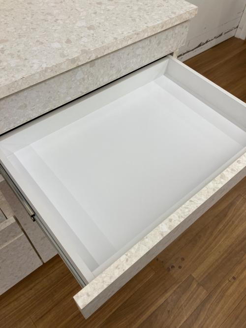 LOWYA (ロウヤ) キッチンカウンター テラゾー柄 アイボリー エミージュ