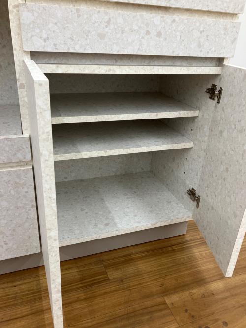 LOWYA (ロウヤ) キッチンカウンター テラゾー柄 アイボリー エミージュ