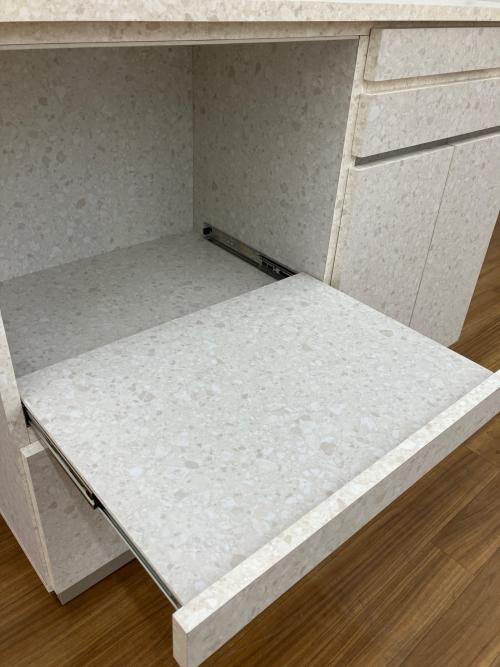 LOWYA (ロウヤ) キッチンカウンター テラゾー柄 アイボリー エミージュ