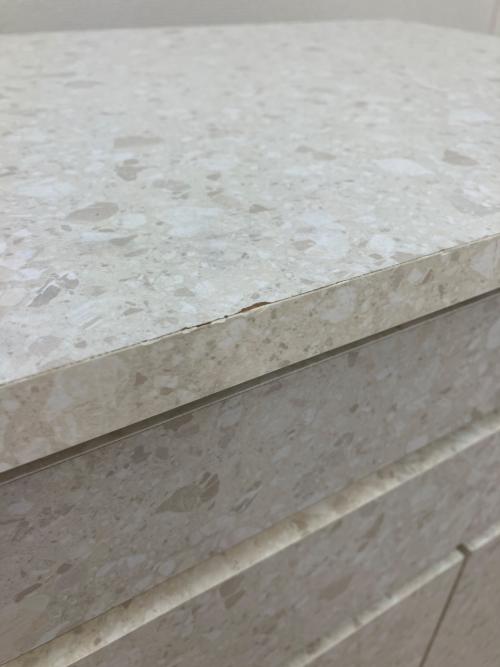 LOWYA (ロウヤ) キッチンカウンター テラゾー柄 アイボリー エミージュ