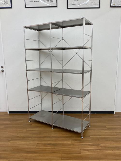 無印良品 (ムジルシリョウヒン) ユニットシェルフ 幅:約110㎝ ステンレスユニットシェルフ